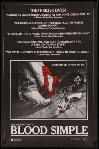 7m0820 BLOOD SIMPLE 24x37 1sh 1984 directed by Joel & Ethan Coen, cool film noir gun artwork!