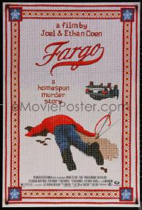 7m0891 FARGO DS 1sh 1996 a homespun murder story from Coen Brothers, Dormand, needlepoint design!