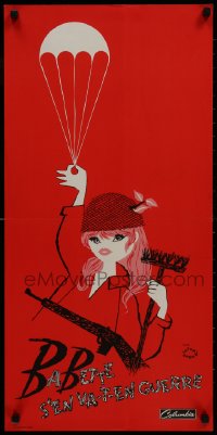 7m0748 BABETTE GOES TO WAR French 15x31 1960 Brigitte Bardot, Babette s'en va-t-en guerre, red!