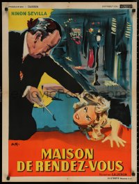 7m0649 AVENTURERA French 24x32 1952 art of sexy chained Ninon Sevilla by Duccio Marvasi!