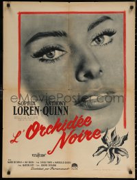 7m0652 BLACK ORCHID French 24x31 1959 super c/u of sexy Sophia Loren, directed by Martin Ritt!