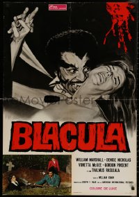 7m0423 BLACULA Italian 26x38 pbusta 1973 black vampire William Marshall is deadlier than Dracula!