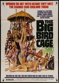 7m0432 BIG BIRD CAGE Lebanese 1972 Pam Grier, Roger Corman, classic chained women art by Joe Smith!