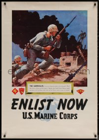 7m0103 ENLIST NOW U.S. MARINE CORPS group of 2 28x40 war posters 1952 Lt. Col. Dickson & Sgt. Jackson!