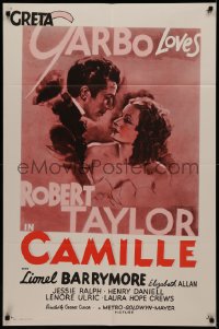 7p0458 CAMILLE 1sh R1940s Robert Taylor, portrait of beautiful Greta Garbo!