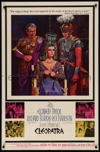 7p0476 CLEOPATRA reviews 1sh 1963 Elizabeth Taylor, Burton, Harrison, Howard Terpning art!