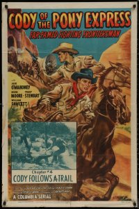 7p0481 CODY OF THE PONY EXPRESS chapter 4 1sh 1950 Glenn Cravath art of cowboy Jock Mahoney!