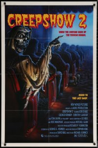 7p0499 CREEPSHOW 2 1sh 1987 Tom Savini, great Winters artwork of skeleton Creep in theater!