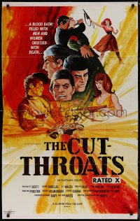 7p0506 CUT-THROATS 1sh 1969 John Hayes, Jay Scott, cool action artwork!