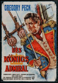 7p0111 CAPTAIN HORATIO HORNBLOWER German R1964 Rolf Goetze art of Gregory Peck with sword!