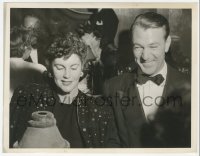 7r0205 GARY COOPER 6.75x8.5 news photo 1941 laughing at a joke with his wife at Ciro's nightclub!