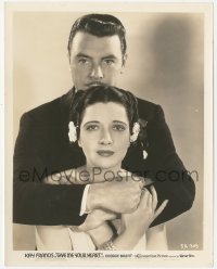 7r0213 GIVE ME YOUR HEART 8x10.25 still 1936 posed c/u of George Brent hugging beautiful Kay Francis!