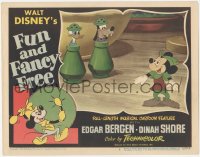 7r1087 FUN & FANCY FREE LC #8 1947 Disney, Mickey looks at Goofy & Donald in salt & pepper shakers!