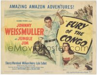 7r0695 FURY OF THE CONGO TC 1951 Johnny Weissmuller as Jungle Jim in amazing Amazon adventures!