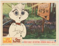 7r1098 GAY PURR-EE LC 1962 great image of cartoon cat by railroad tracks & sign pointing at Paris!