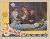 7r1101 GLASS KEY LC 1942 Brian Donlevy & Veronica Lake visit wounded Alan Ladd in hospital!