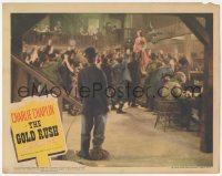 7r1107 GOLD RUSH LC R1942 Charlie Chaplin watches Georgia Hale standing on bar, with words & music!