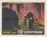 7r1109 GOLDFINGER LC #4 1964 Sean Connery as James Bond 007 attacking Harold Sakata as Oddjob!