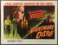 7t0443 NIGHTMARE CASTLE 1/2sh 1966 Gli Amanti d'Oltretomba, mad sadistic scientist on the loose!