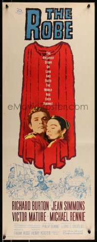 7t0613 ROBE insert R1963 Richard Burton & Jean Simmons in the greatest story of love & faith!