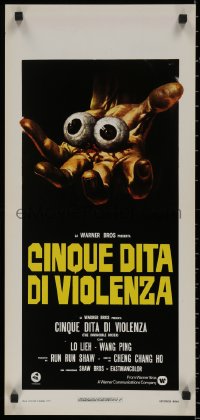 7t0853 5 FINGERS OF DEATH Italian locandina 1973 completely different art by Mario de Berardinis!