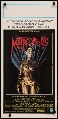 7t1014 METROPOLIS Italian locandina R1984 Brigitte Helm as the gynoid Maria, The Machine Man!