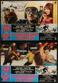 7t0797 ON HER MAJESTY'S SECRET SERVICE group of 6 Italian 19x26 pbustas 1969 Lazenby's only Bond!