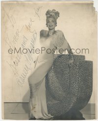 7w0195 CARMEN MIRANDA signed deluxe 11x13.5 still 1940s full-length portrait in sexy gown & turban!