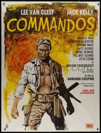 7y0851 COMMANDOS French 1p 1969 Lee Van Cleef, Jack Kelly, great different Vanni Tealdi art, rare!