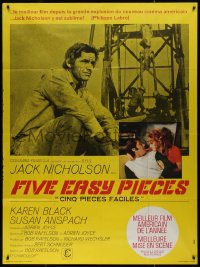 7y0921 FIVE EASY PIECES French 1p 1970 great close up of Jack Nicholson, directed by Bob Rafelson!