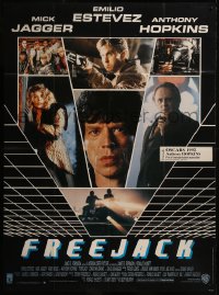 7y0928 FREEJACK French 1p 1991 Emilio Estevez, Mick Jagger, Anthony Hopkins, cool photo montage!