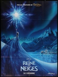 7y0932 FROZEN advance French 1p 2013 great image of Elsa performing magic at night, Disney!