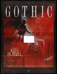 7y0947 GOTHIC French 1p 1987 Ken Russell, different art of demon & naked girl by Gilbert Raffin!