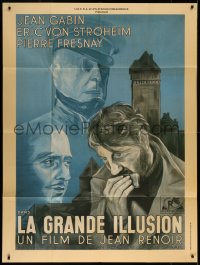 7y0948 GRAND ILLUSION French 1p R1980s Jean Renoir classic La Grande Illusion, Erich von Stroheim