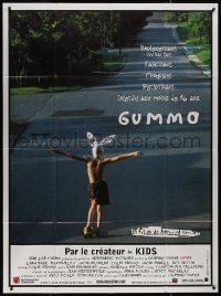 7y0960 GUMMO French 1p 1997 wacky image of half-naked man on skateboard & wearing bunny hat!