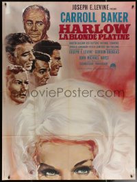 7y0966 HARLOW French 1p 1965 different Landi art of Carroll Baker as the Hollywood legend!