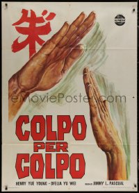 7y0564 FISTS OF THE DOUBLE K Italian 1p 1973 Jimmy L. Pascual's Chu Ba, cool c/u kung fu artwork!