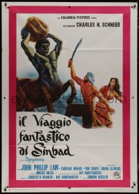 7y0572 GOLDEN VOYAGE OF SINBAD Italian 1p 1974 special effects by Ray Harryhausen, cool fantasy art!