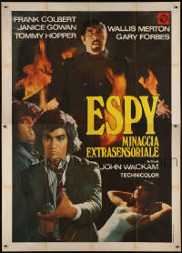 7y0385 ESPY Italian 2p 1975 Jun Kukuda's Esupai, Hiroshi Fujioka, cool different montage, rare!