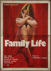 7y0388 FAMILY LIFE Italian 2p 1973 Ken Loach, different artwork of sexy naked Sandy Ratcliff!