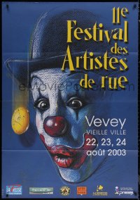 7y0130 FESTIVAL DES ARTISTS DE RUE 35x50 Swiss special poster 2003 F. Prati art of circus clown!