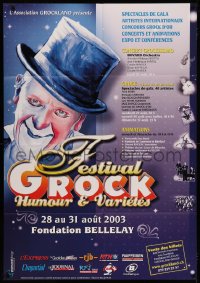 7y0131 FESTIVAL GROCK 35x50 Swiss special poster 2003 great art of clown/musician Adrien Wettach!