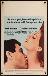 7y0241 FINE PAIR WC 1969 romantic super close up of Rock Hudson & sexy Claudia Cardinale!