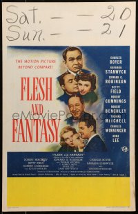 7y0242 FLESH & FANTASY WC 1943 great image of Edward G. Robinson, Barbara Stanwyck & top cast, rare!