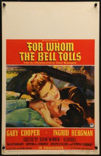 7y0244 FOR WHOM THE BELL TOLLS WC 1943 Seguso art of Gary Cooper & Ingrid Bergman, Hemingway!