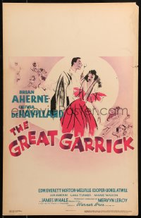 7y0252 GREAT GARRICK WC 1937 art of Olivia de Havilland & Brian Aherne, James Whale, Lana Turner!