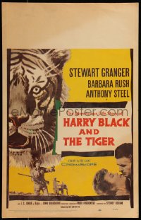 7y0258 HARRY BLACK & THE TIGER WC 1958 cool art of tiger & hunter Stewart Granger with gun!