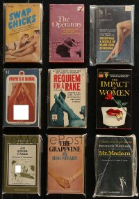 7z0679 LOT OF 9 SEXPLOITATION PAPERBACK BOOKS 1960s-1970s sexy stories with great cover art!