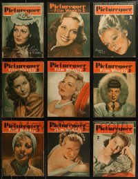 7z0450 LOT OF 9 1939 PICTUREGOER ENGLISH MOVIE MAGAZINES 1939 filled with great images & articles!