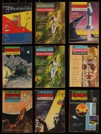 7z0515 LOT OF 9 FANTASY & SCIENCE FICTION MAGAZINES 1950s filled with great images & articles!